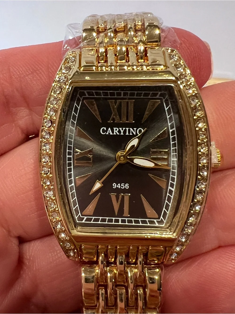 Carvino Gold-Tone Women's Watch - Black Dial